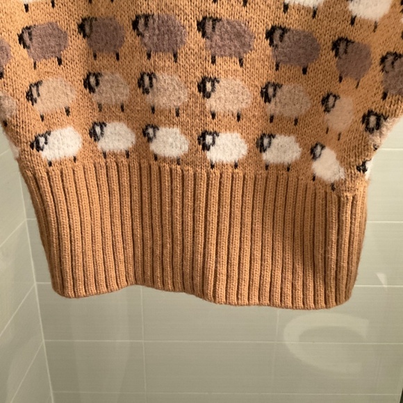 ZARA Jacquard Sheep Print Sweater - Picture 5 of 8